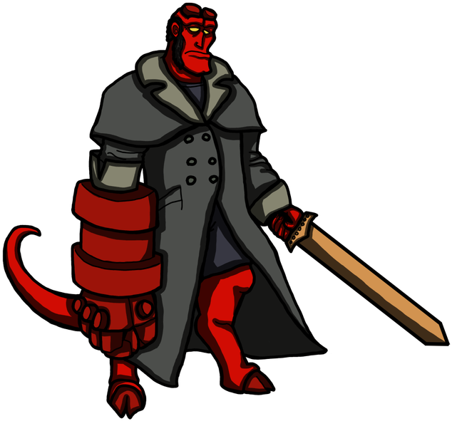 Hellboy Clipart Demons - Illustration (640x674), Png Download