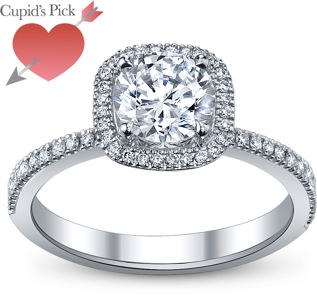 Simon G - Robbins Brothers Halo Engagement Rings (1200x1200), Png Download
