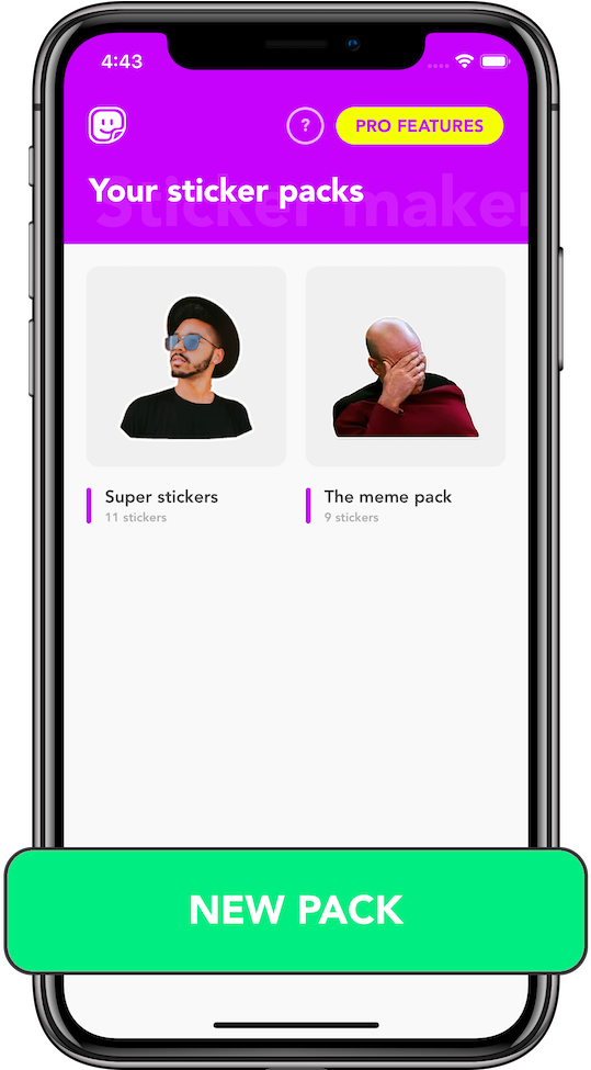 Create A New Sticker Pack - Iphone (600x974), Png Download