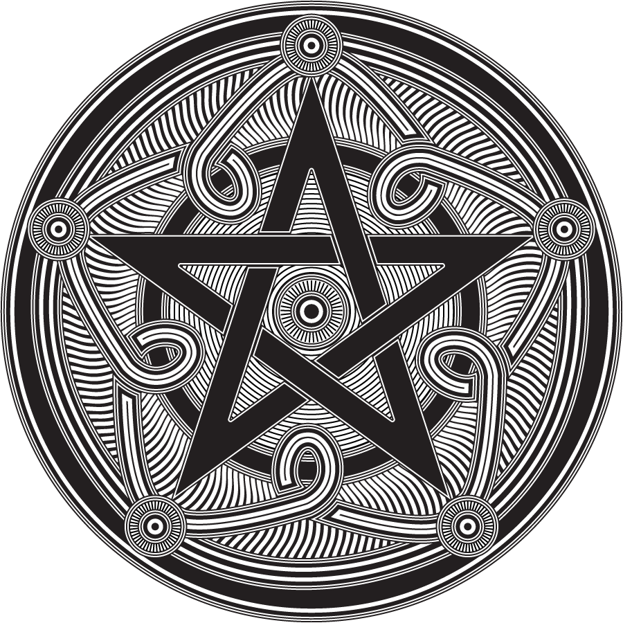 Satanic Pentagram Coloring Pages With Celtic Tattoo - Pagan Pentagram (900x900), Png Download