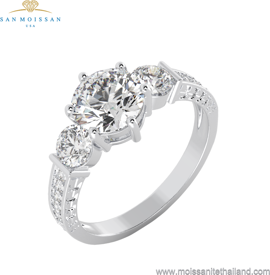 Silver Engagement Ring With Moissanite - Pre-engagement Ring (1000x1000), Png Download