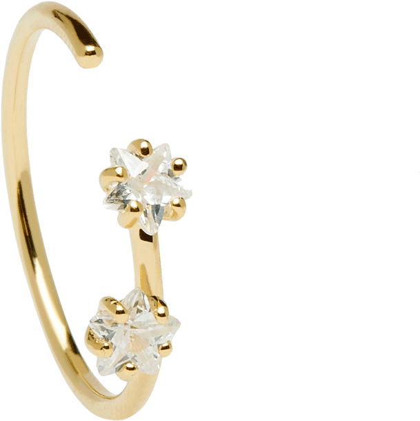 Vela Ring Star Shaped Zirconia P D Paola - Body Jewelry (1000x1000), Png Download