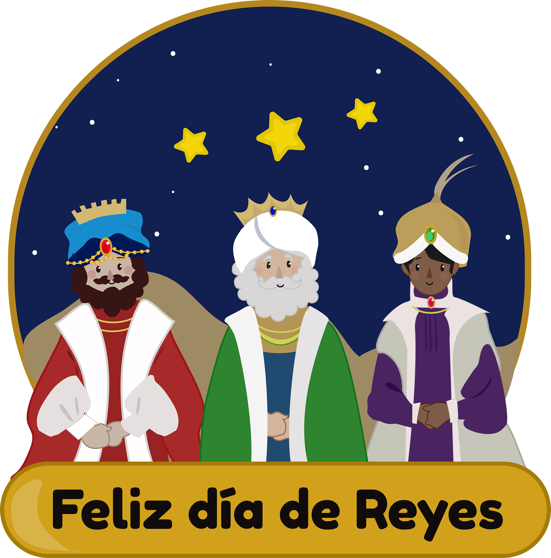 Download Reyes Magos Kawaii Feliz Dia De Reyes Magos Kawaii PNG Image