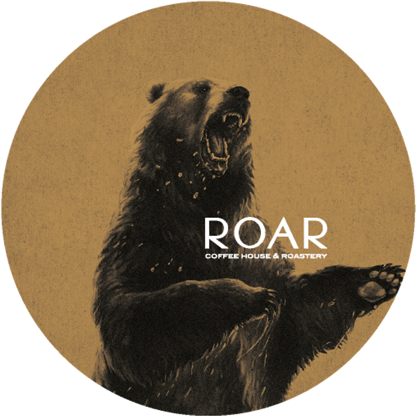 くま ショップステッカー Roarcoffee Bear Grrr Animal Animallover (1024x1024), Png Download