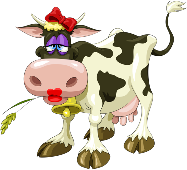 Tubes Vaches Farm Animals, Cow Illustration, Cartoon - Cartoon Girl Cow (600x546), Png Download
