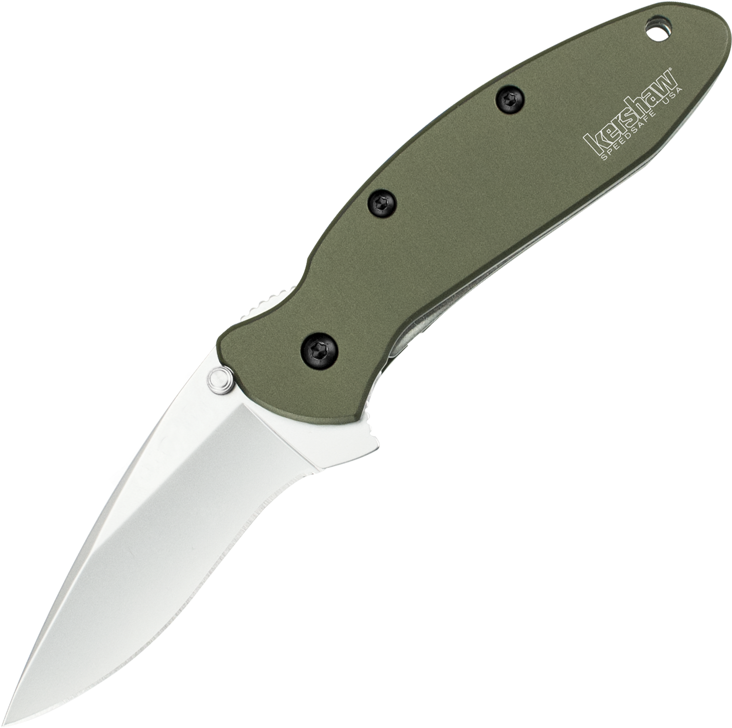 Kershaw Scallion Folding Knife, Olive Drab 6060-t6 - Utility Knife (1543x1543), Png Download