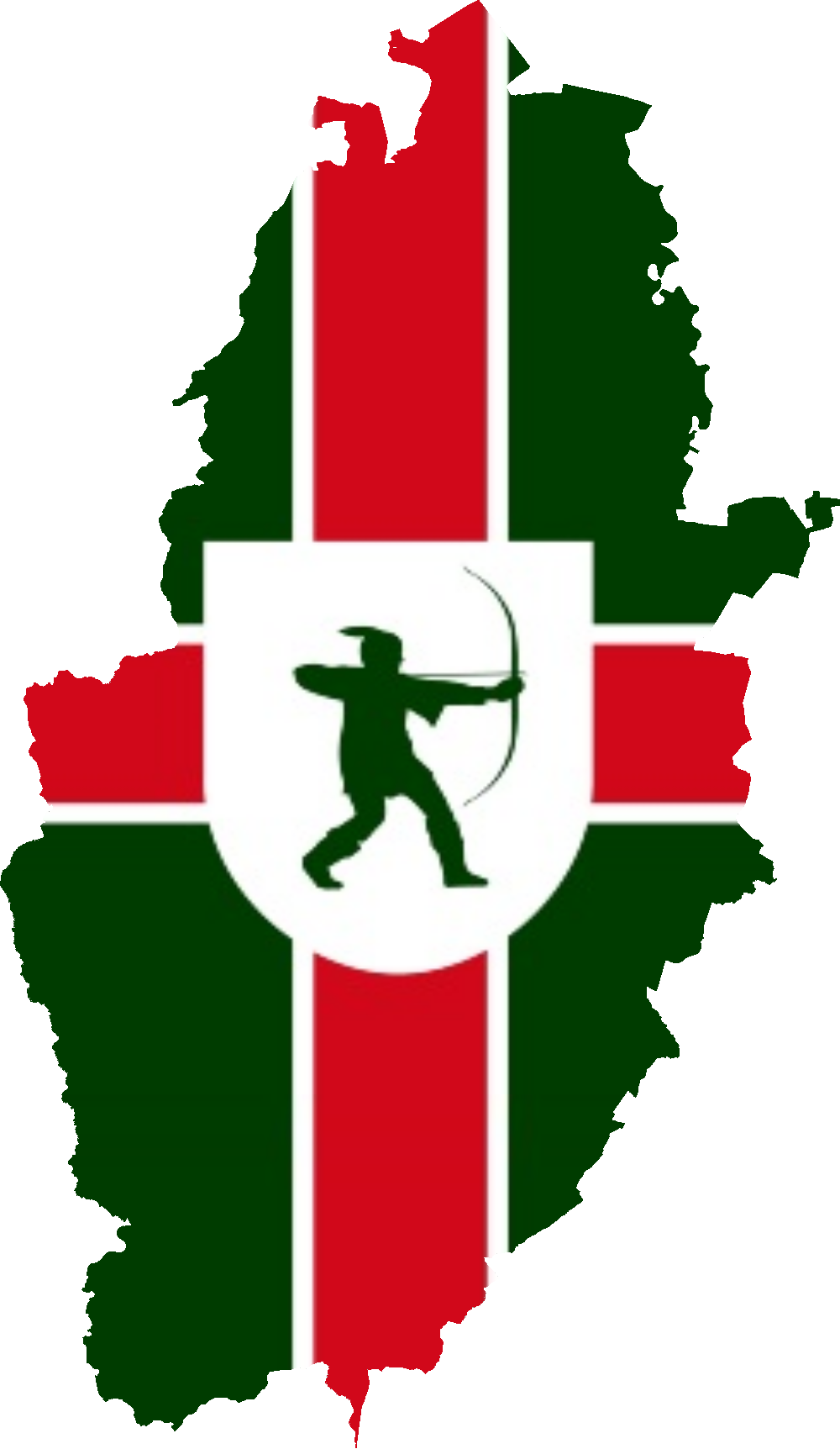 Nottinghamshire Flag Map (1000x1724), Png Download