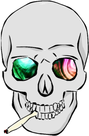 Calavera Sticker - Calavera Con Cigarro Png (1024x501), Png Download