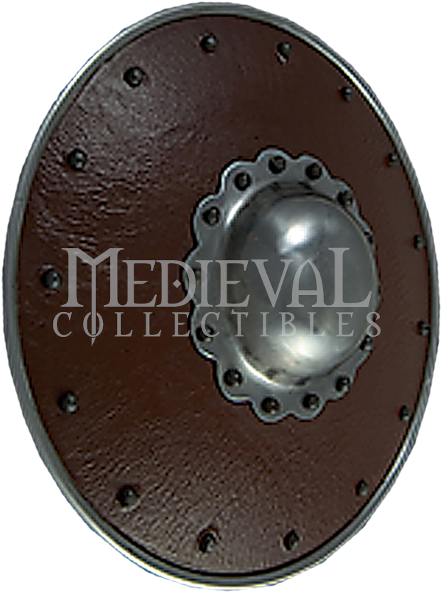 Scalloped Buckler Leather Covered - Buckler (855x855), Png Download