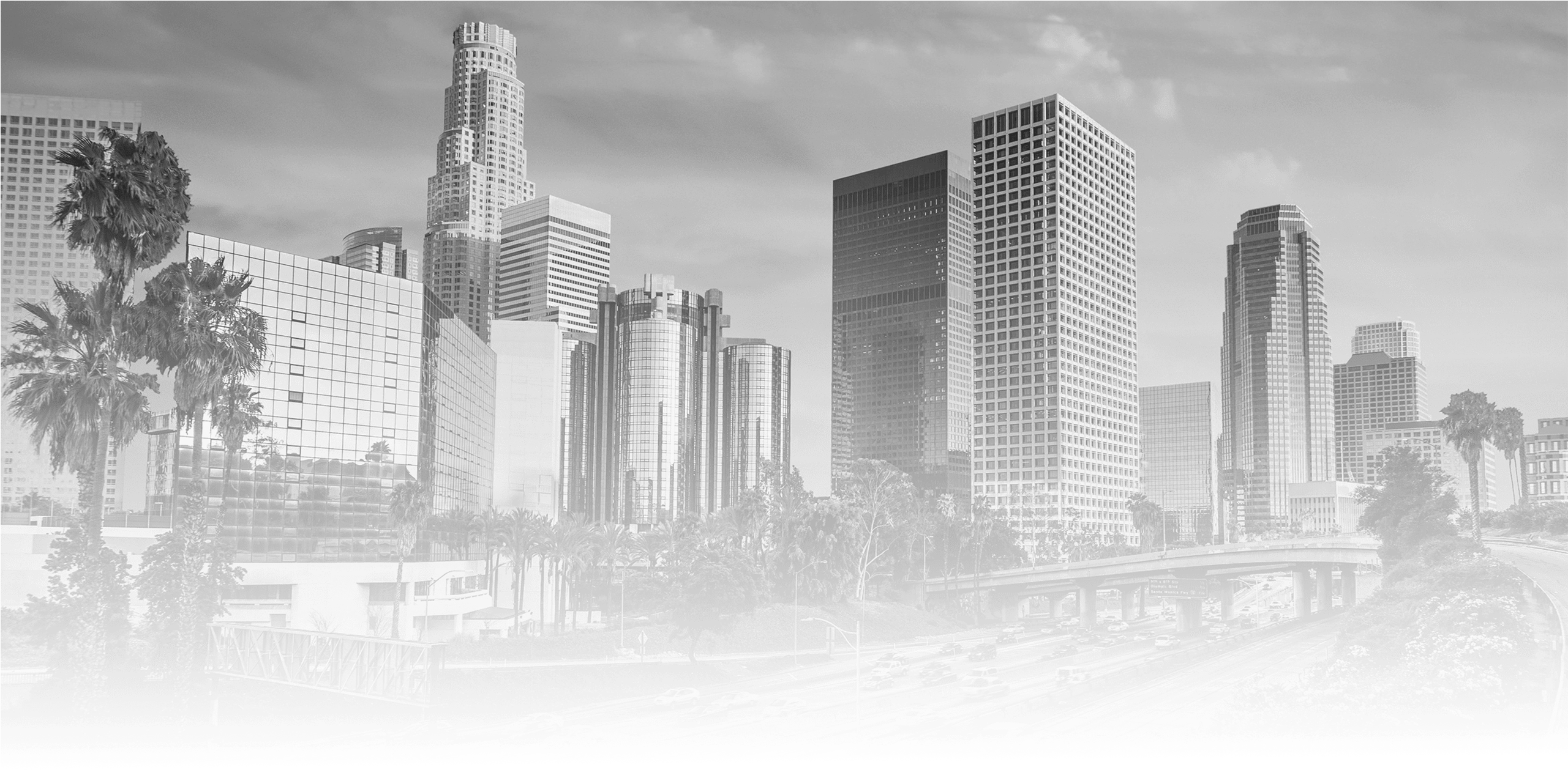 San Francisco Los Angeles Bg - Downtown Los Angeles (2560x1282), Png Download