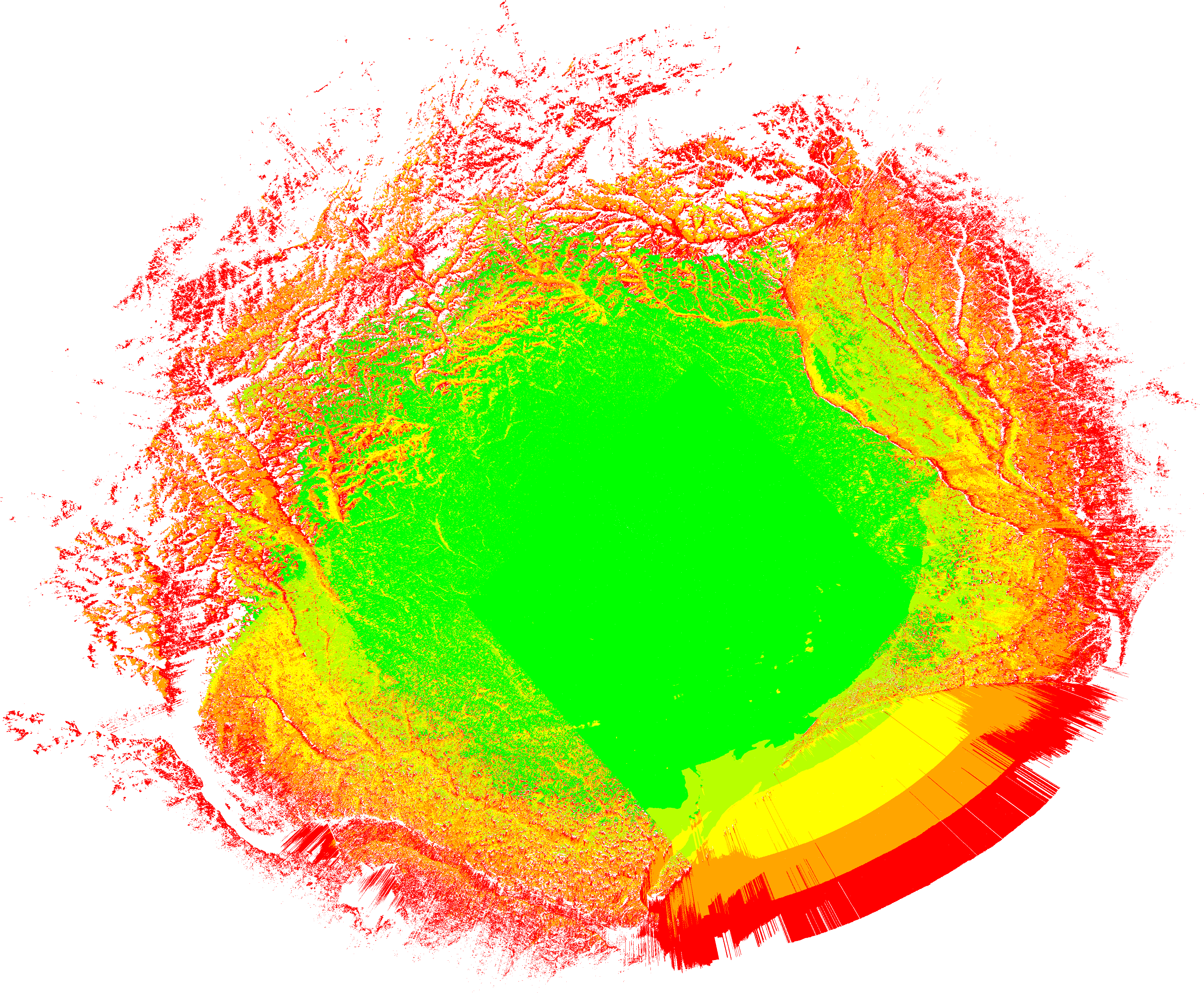Coverage Maps - Circle (7200x6000), Png Download