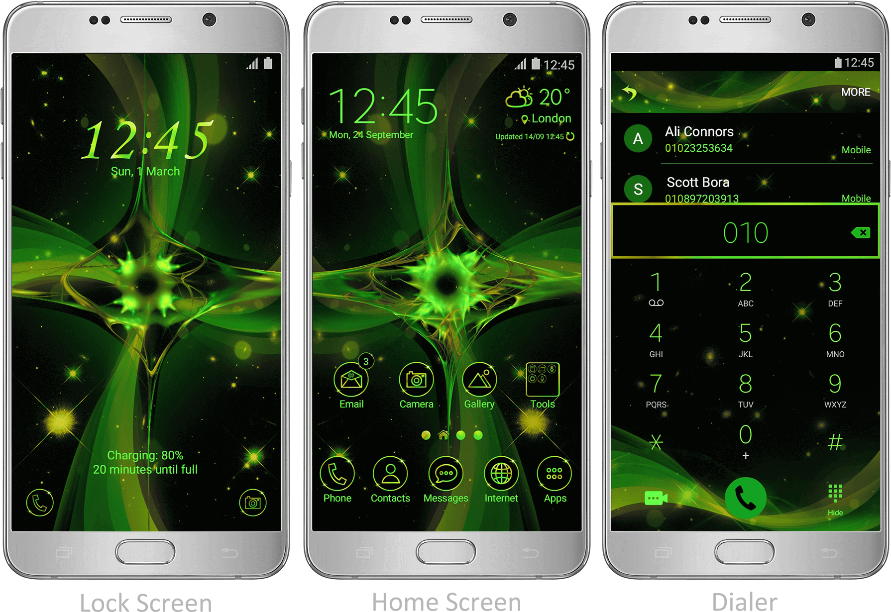 Green Flare - Steampunk Phone Theme (1789x1240), Png Download