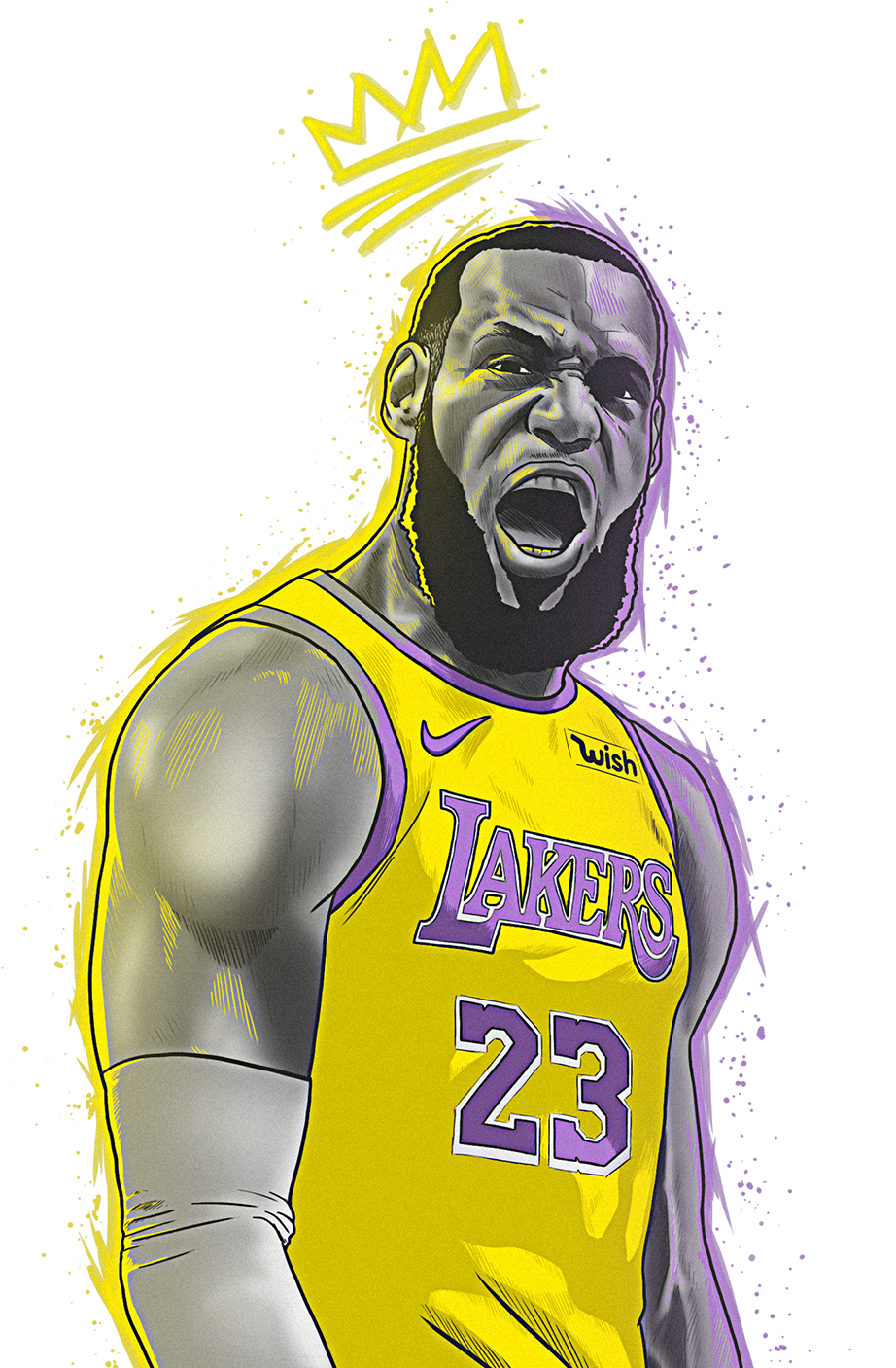 Lebron James Detail - Illustration (1120x1406), Png Download