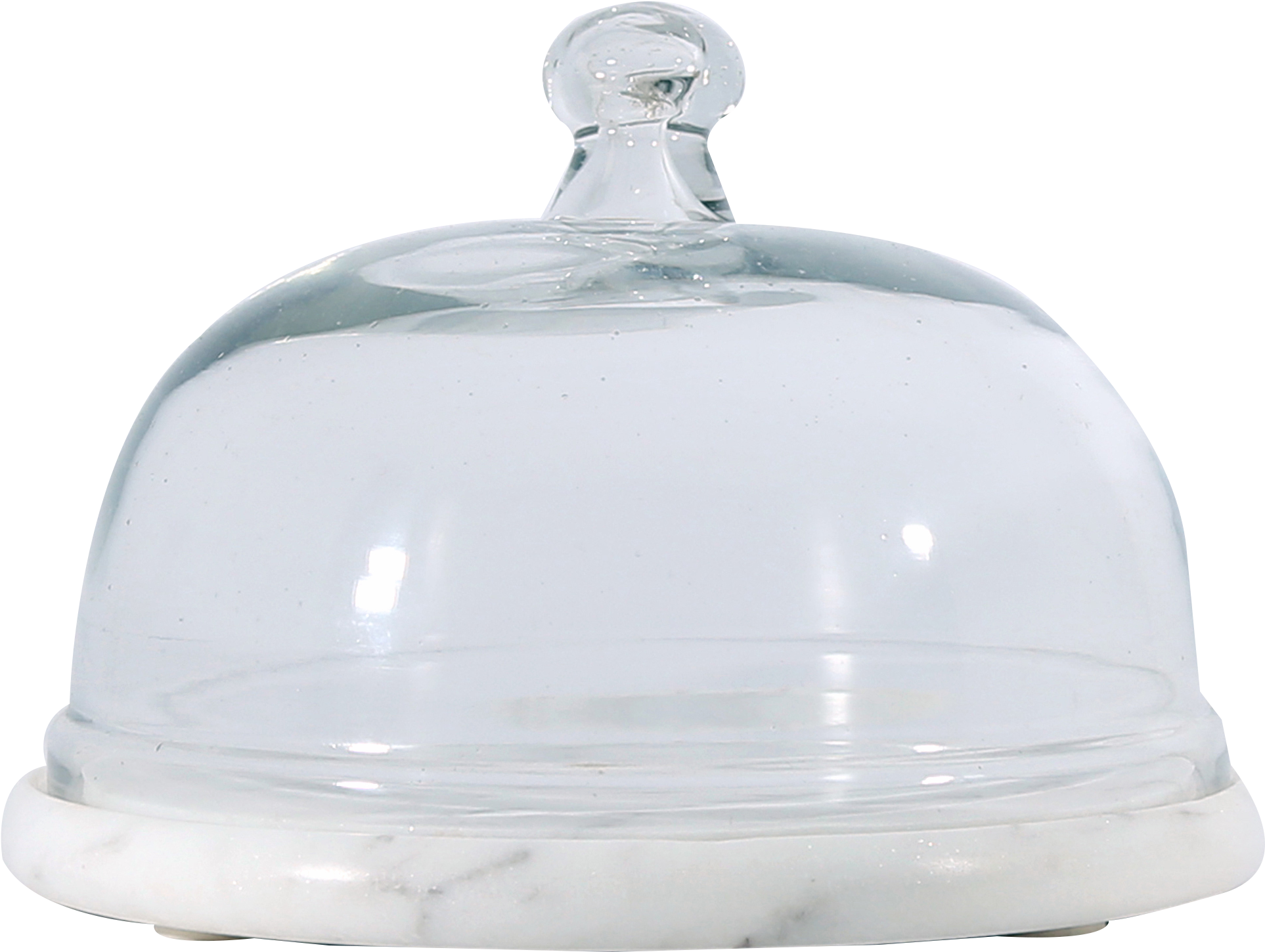 White Marble Stone 8″ Platter With Glass Dome - Dome (3000x3000), Png Download