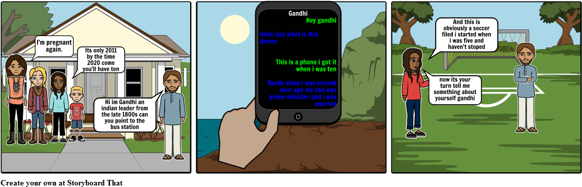 Gandhi - Cartoon (1164x385), Png Download