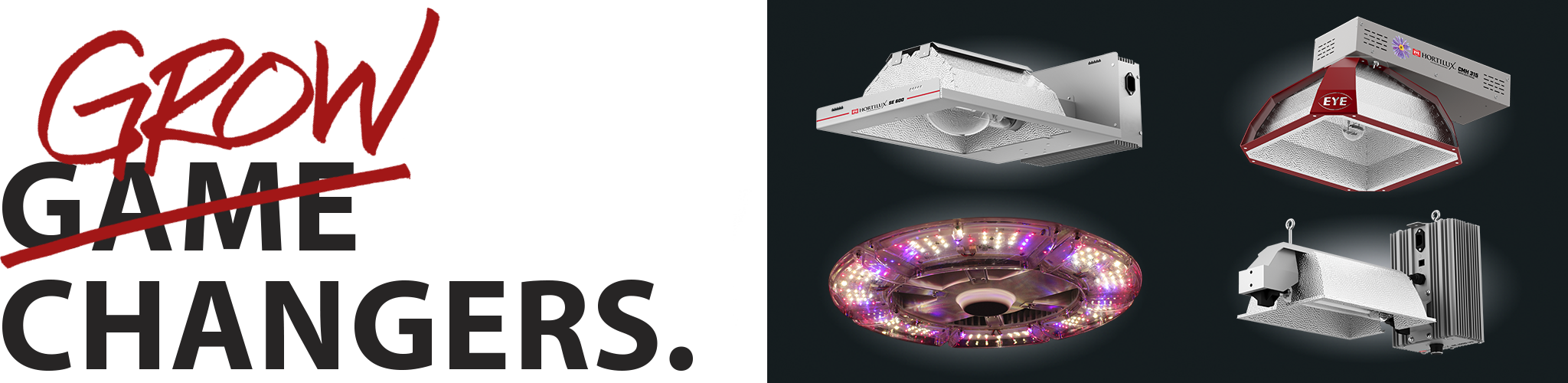 They're Here New Grow Light Systems From Eye Hortilux - Ceiling Fixture (2048x500), Png Download