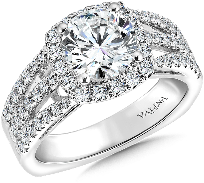 Stock - Square Diamond White Gold Engagement Ring (800x800), Png Download