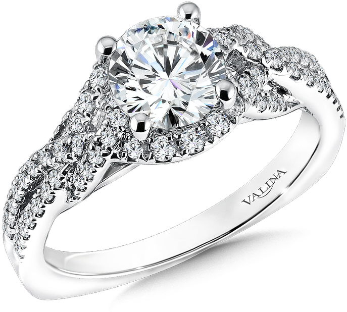 Valina Mounting With Side Stones - Engagement Ring (800x800), Png Download