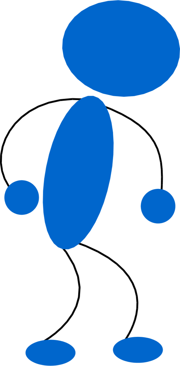 Blue Man Standing Alert - Clip Art (600x1219), Png Download