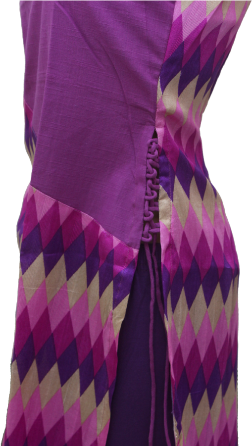 Thams Kurta Collar/double Color/shoe Lace Styled - Cocktail Dress (600x900), Png Download