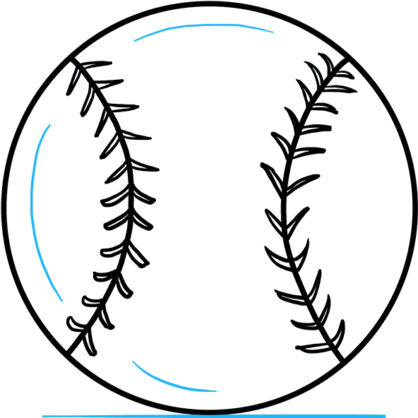 How To Draw Baseball Black And White Cartoon Baseball Free