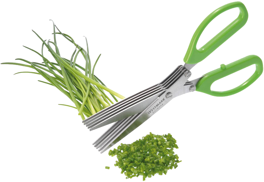 Herb Scissors With 5 S/s Blades & Cleaner - Multi Blade Kitchen Scissors (900x899), Png Download
