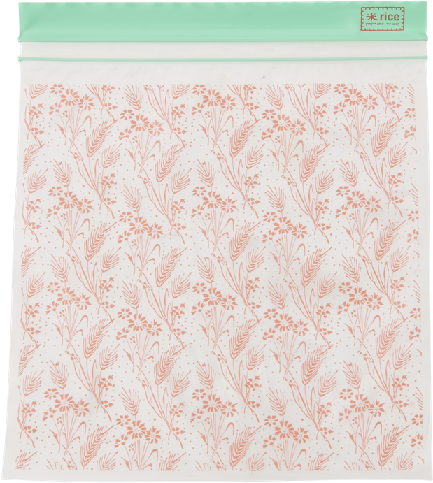 30 Large Zipper Sandwich Bags Flower Field Print Rice - Paper (1024x1024), Png Download