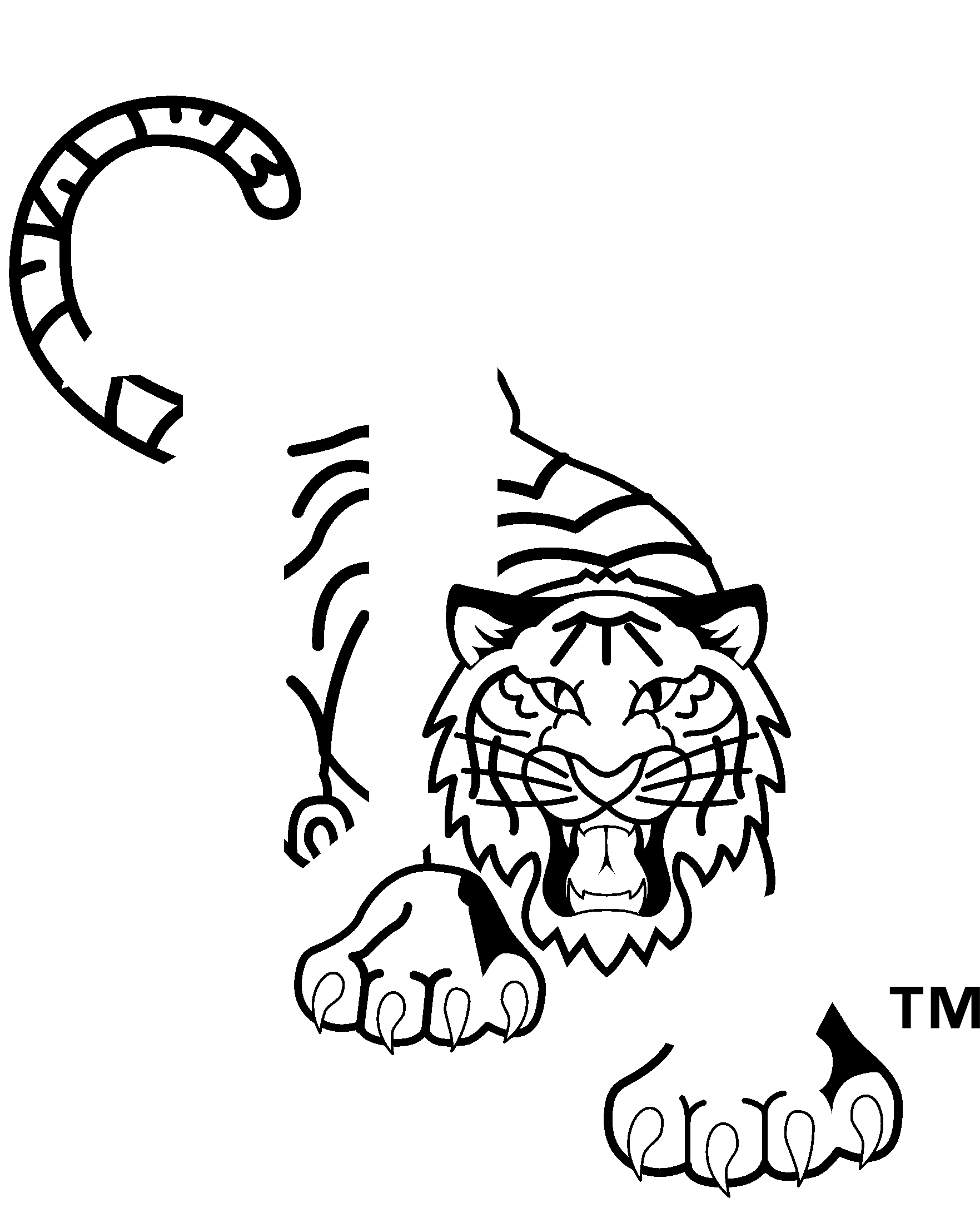 Lakeland Tigers Logo Black And White - Illustration (2400x2400), Png Download
