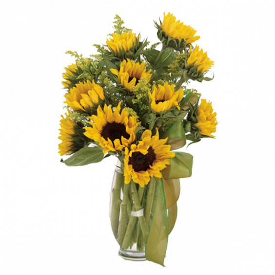 Sunflower Fields - Wedding Elegant Sunflower Centerpieces (600x600), Png Download