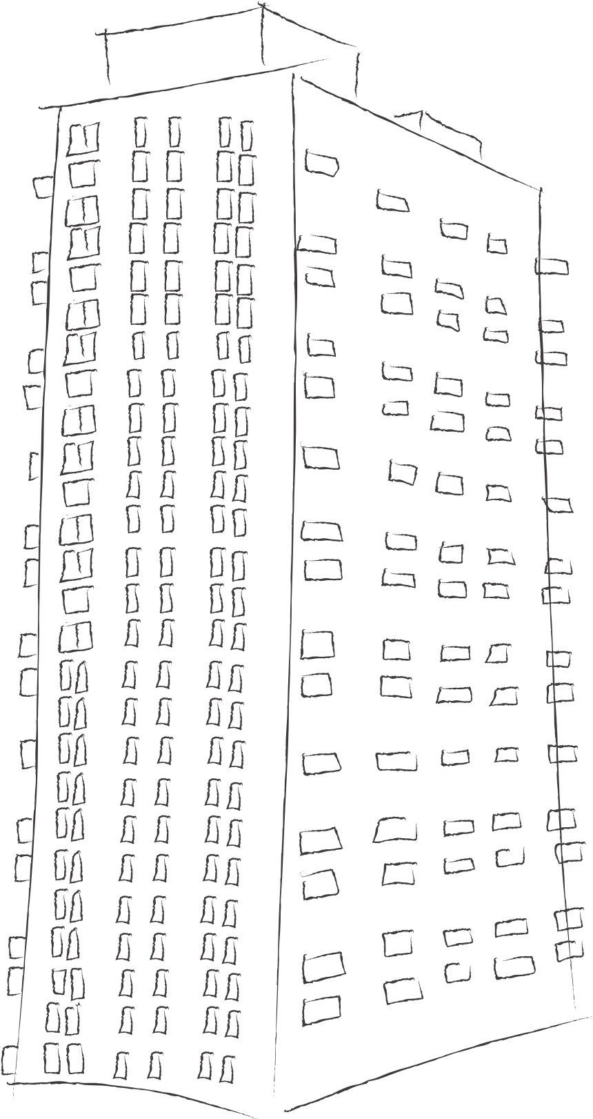 Building Drawing - Paper (860x1622), Png Download