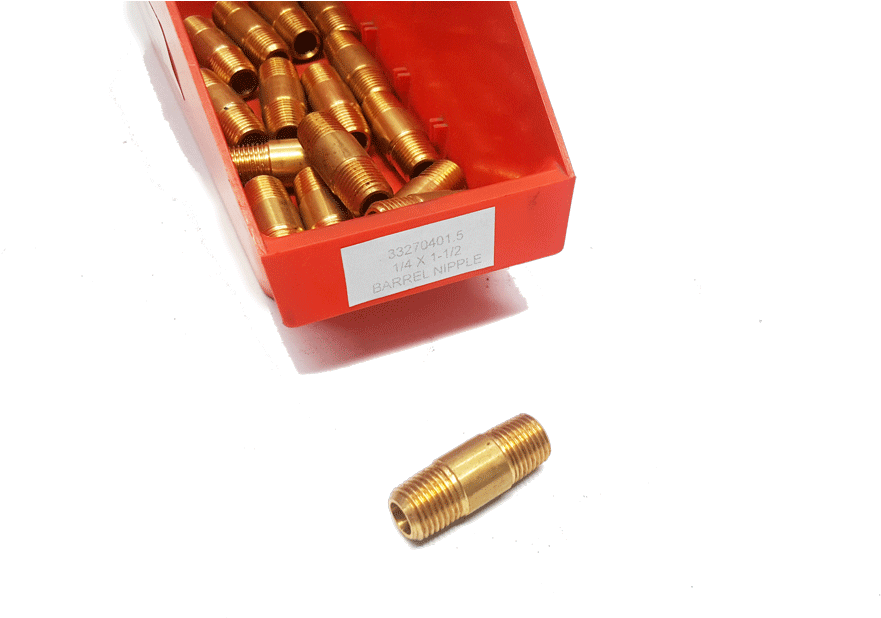 Brass Fitting 1/4 X 1/2 Barrel Nipple - Bullet (1000x643), Png Download