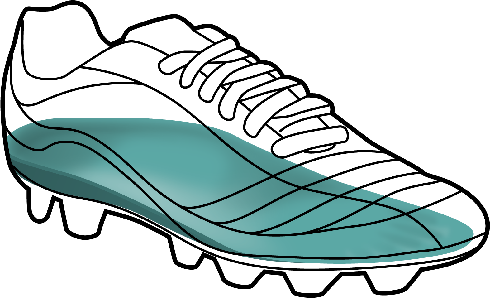 Football Shoe Black Outline (1719x986), Png Download