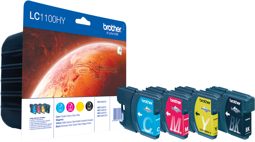 Genuine Brother Lc1100hyvalbp High Yield Ink Cartridge - Lc1100hyvalbp (960x960), Png Download