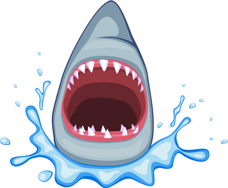 1060 X 902 5 - Shark Jaws Coming Out Of Water (1060x902), Png Download