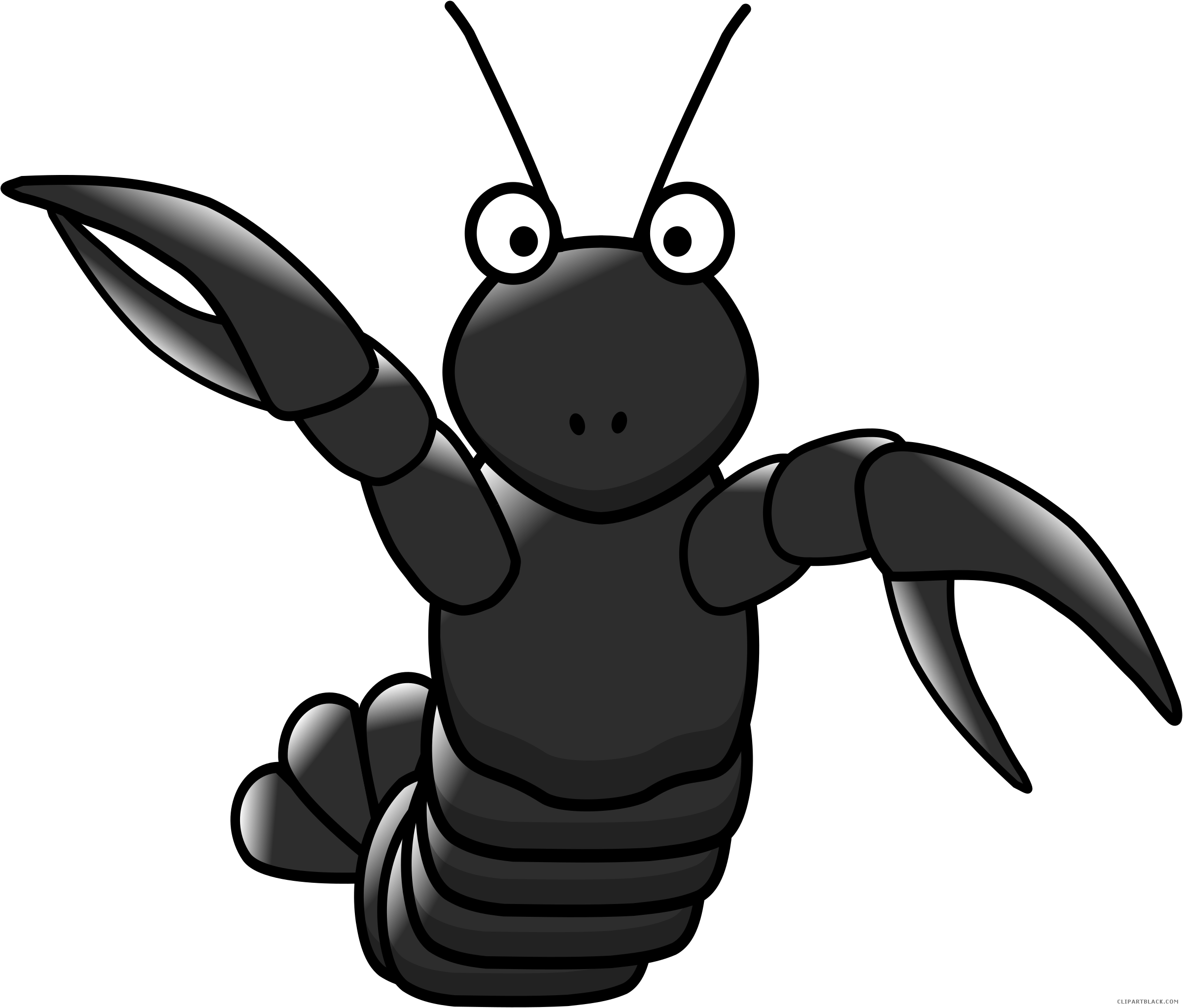 Cartoon Lobster Animal Free Black White Images - Lobster Vector Png (2400x2045), Png Download