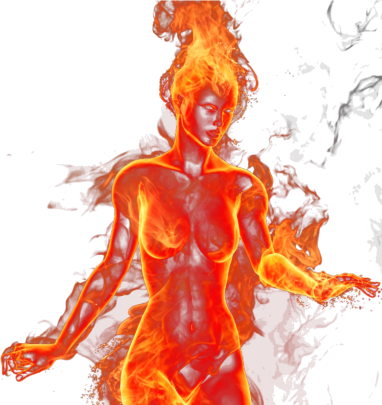 Renders Fire - Girl On Fire Transparent (756x791), Png Download