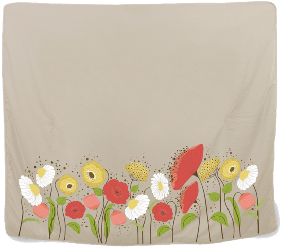 Pillowtalk - Huggme - Oatmeal - Flower Garden Blanket - Camomile (600x587), Png Download