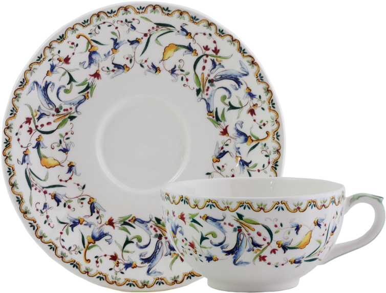 Coffret De 2 Tasses Et Soucoupes À Thé En Faïence - Gien Toscana (869x869), Png Download