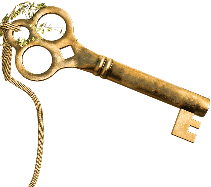 Key, Gold, Full Body, Key Service, Golden, Key Person - Key Of Blessings (720x720), Png Download