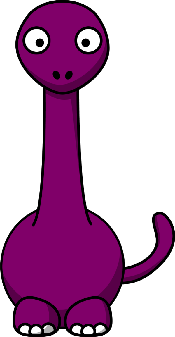 Dinosaur Cartoon Long Neck - Cartoon Long Neck Dinosaur (600x1152), Png Download