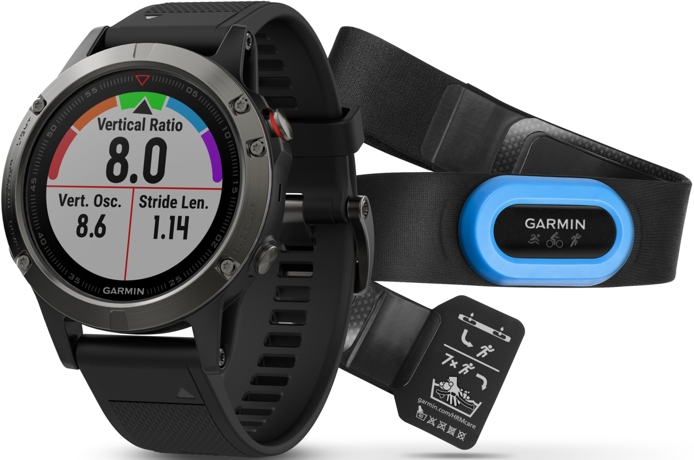 Fenix 5 Slate Grey With Black Band Multisport Training - 010 01688 32 (1400x925), Png Download