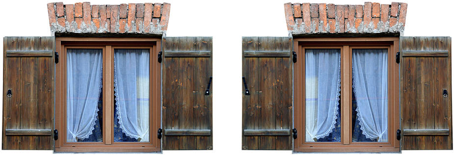 Window, Shutter, Facade, Shutters, Old, Wood - Alte Holzfenster Png (960x362), Png Download
