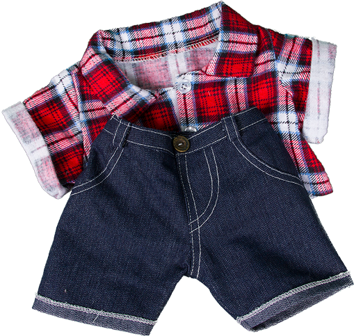 Plaid Flannel - Build A Bear Outfit Png (520x600), Png Download