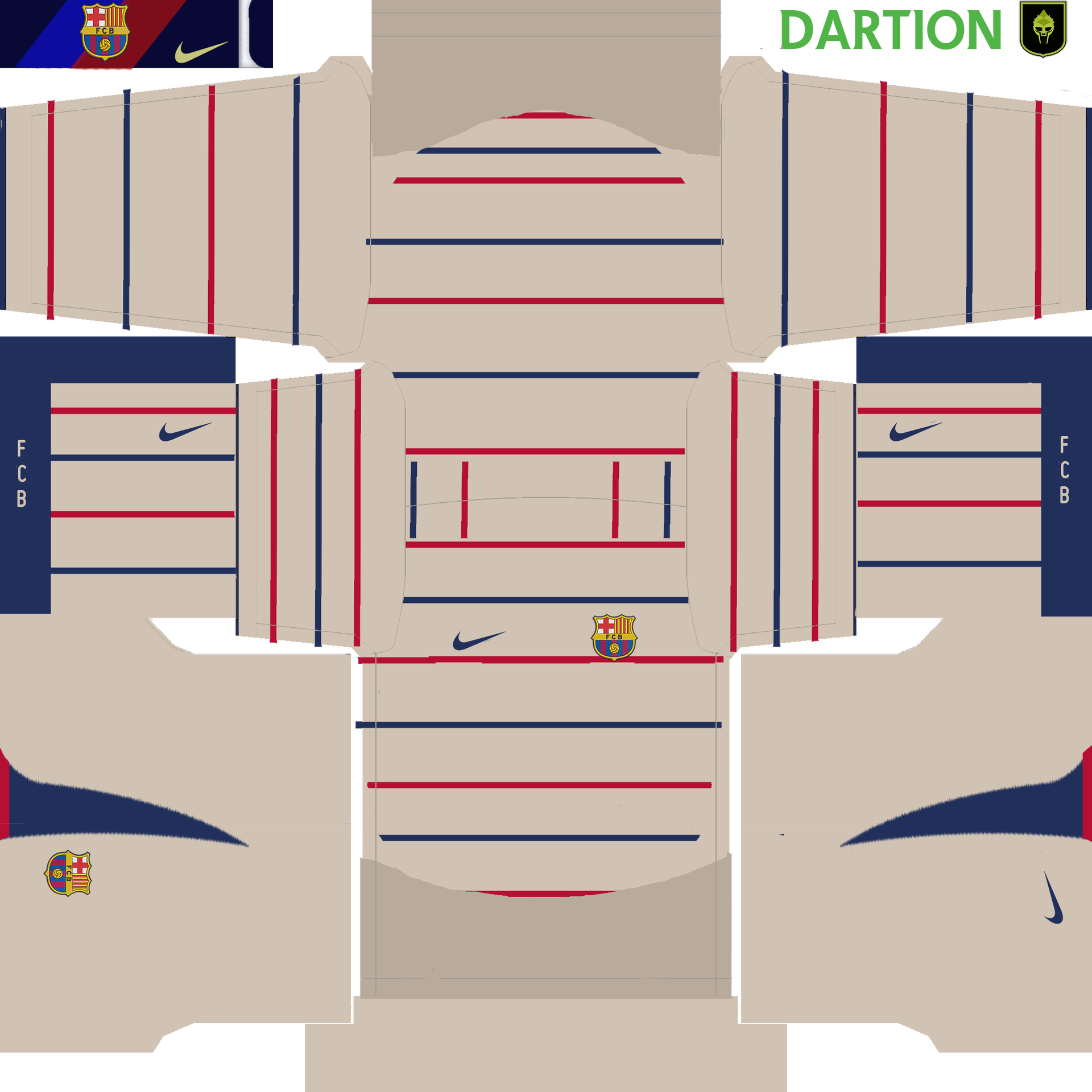 Barça Visitante - Kit Clasicos De Barcelona (1920x1920), Png Download