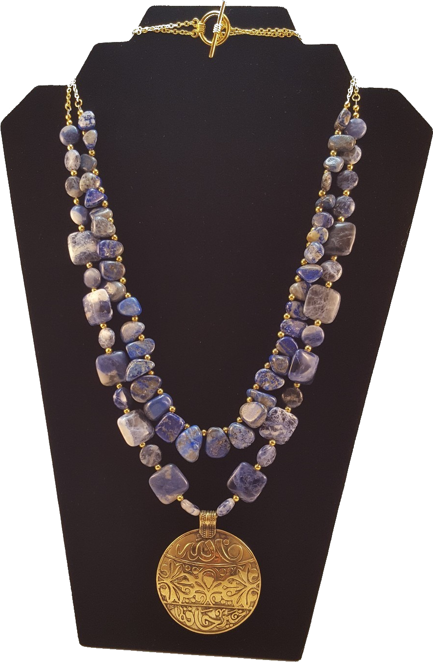 Lapis Lazuli And Sodalite Stone Necklace - Necklace (899x1400), Png Download