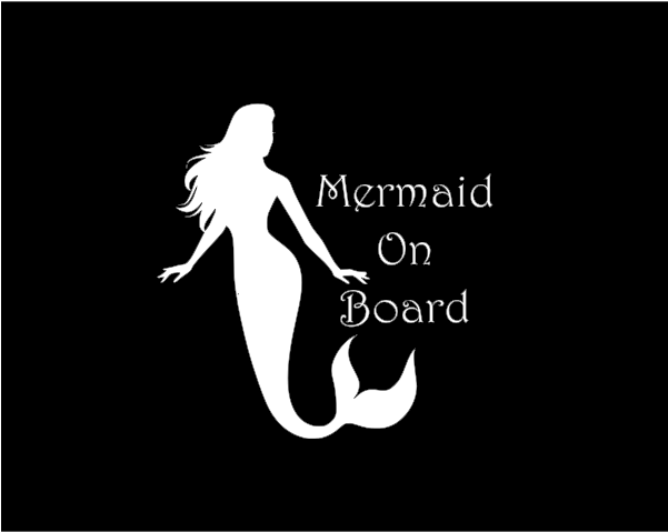 Little Mermaid Baby Sticker Decal Car Window Baby On - Silhouette (600x600), Png Download