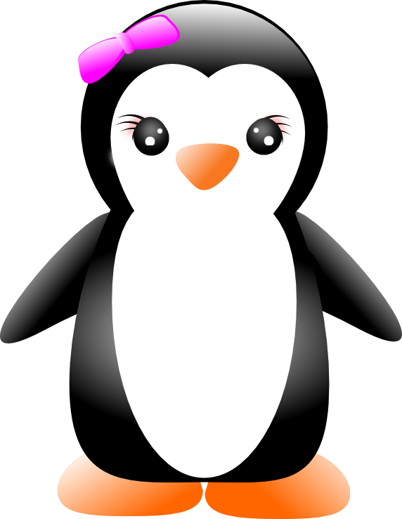 Girl Clipart Penguins - Cute Cartoon Girl Penguin (572x739), Png Download