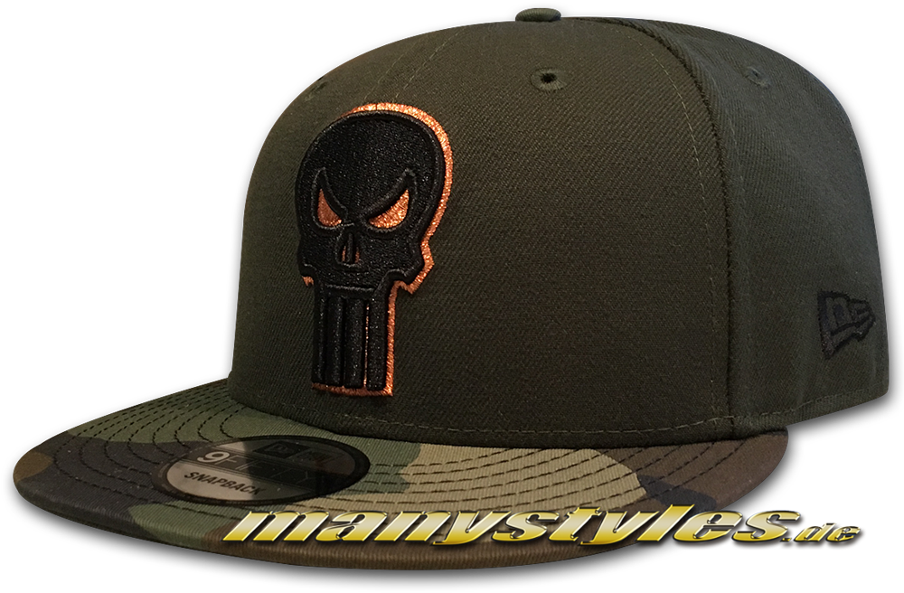 Marvel Comics The Punisher 9fifty Dark Rifle Green - New Era Cap Company (1000x731), Png Download