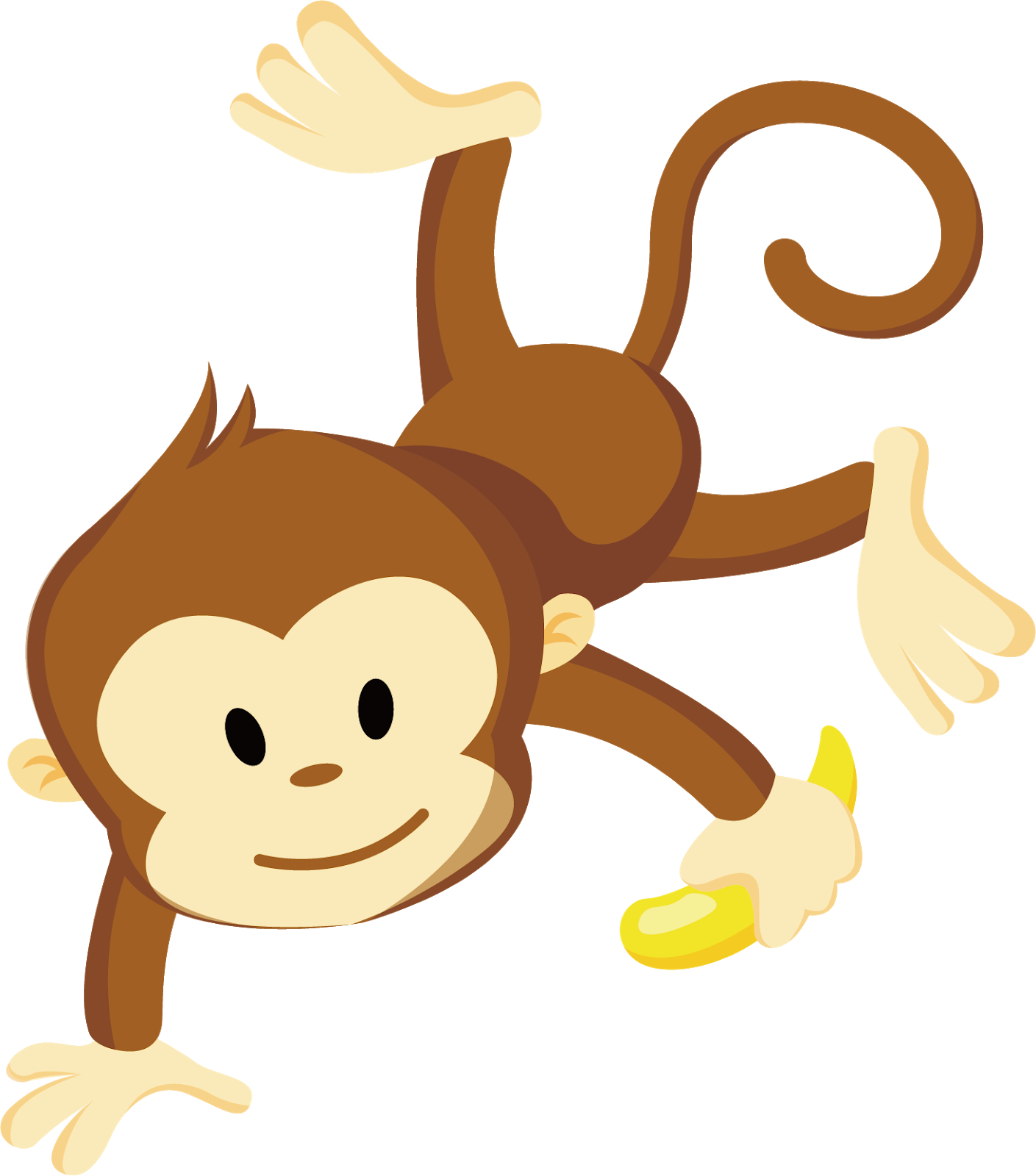 Chimpanzee Cartoon Clip Art - Monkey With Bananas Clipart (1409x1600), Png Download