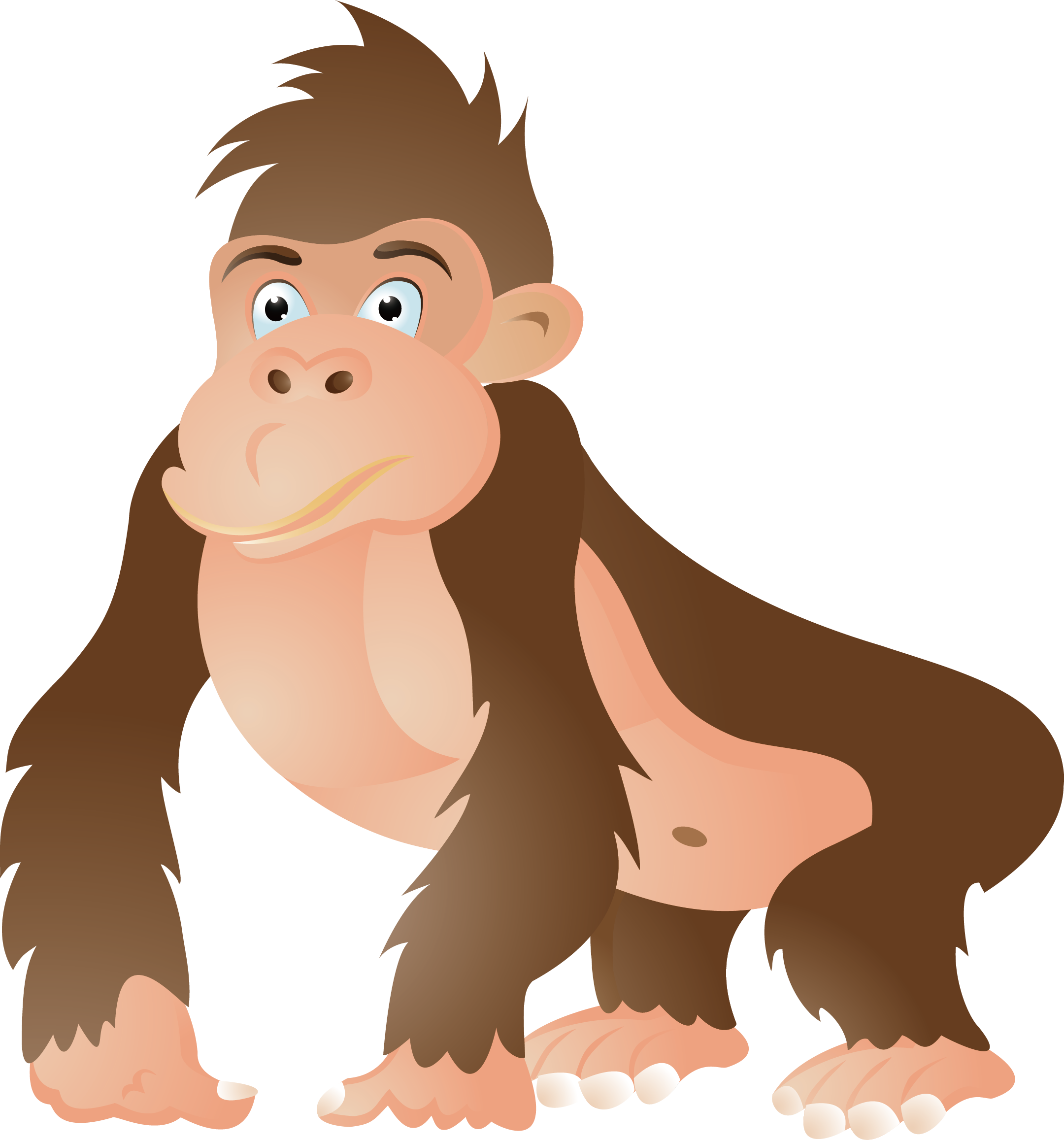 Gorilla Ape Chimpanzee Cartoon Clip Art - Ape Clipart (2160x2314), Png Download